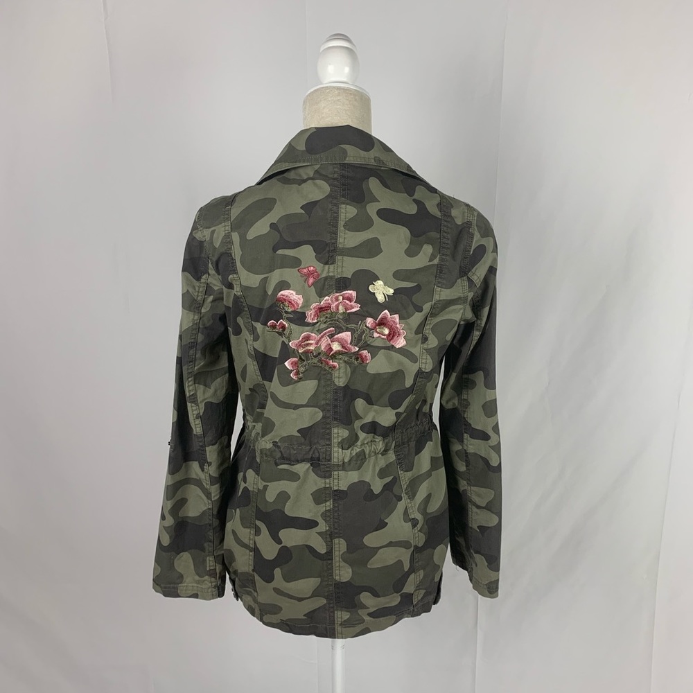 Jade & Ivory Floral Embroidery Camouflage Camo Jacket Women's Size Small